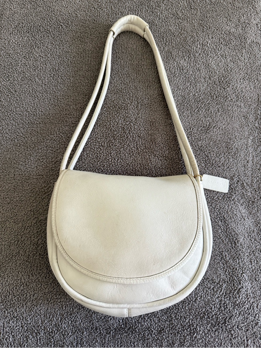 Vintage Coach Precreed 1970s 9240 Pulley Bag White Very Rare Bonnie Cashin